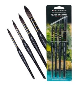 W.A. Portman WA Portman 4pc Quill Brushes #0, #1, #3, #5