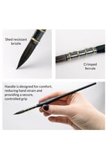 W.A. Portman WA Portman Quill Round Watercolor Brushes Professional 4pc Set #0, #1, #3, #5  – 100% Vegan, Cruelty-Free with Triangular Comfort Grip