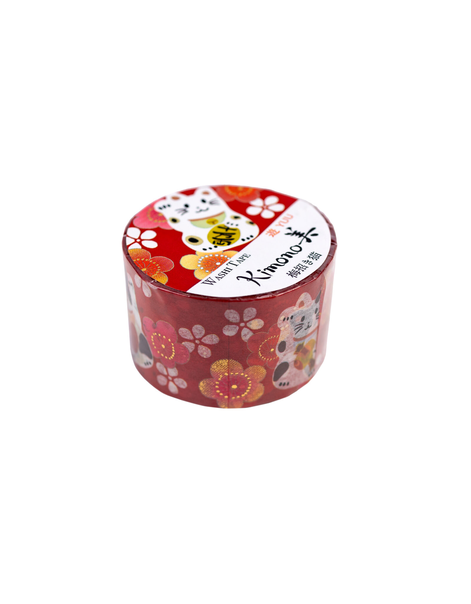 AITOH Aitoh Japanese Washi Tape, Plum Beckoning Cat