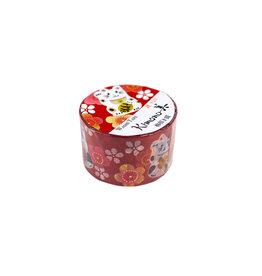 AITOH Aitoh Japanese Washi Tape, Plum Beckoning Cat