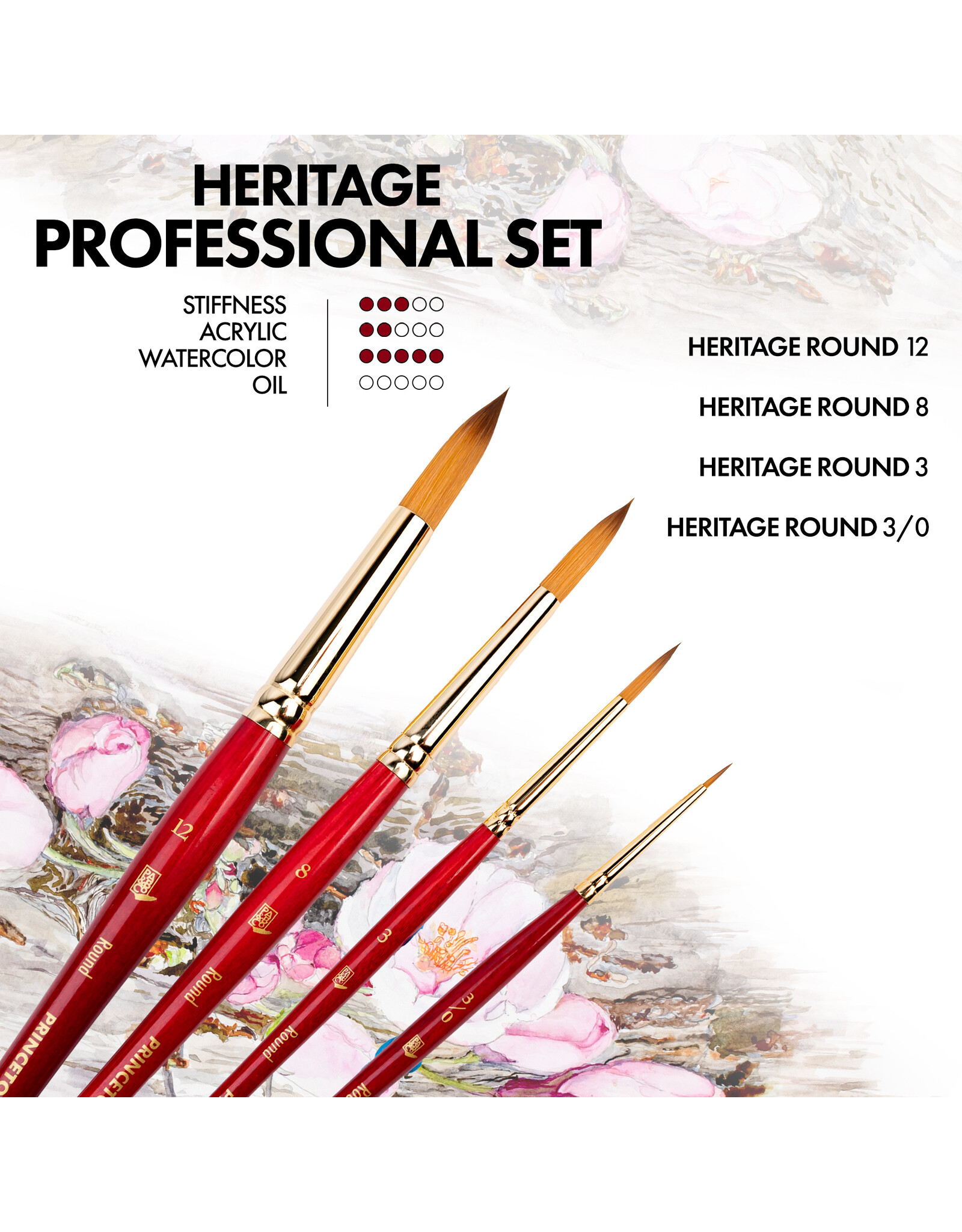 W.A. Portman Princeton Heritage 4-Piece Brush Set