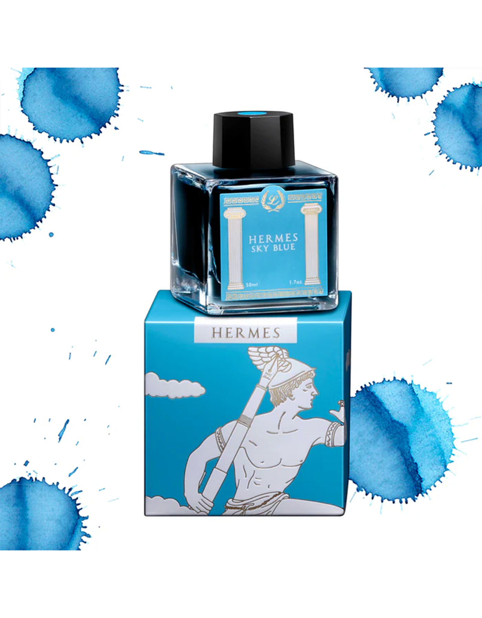 Laban Pens Laban Pens Greek Mythology 2 Hermes Sky Blue Fountain Pen Ink 50ml