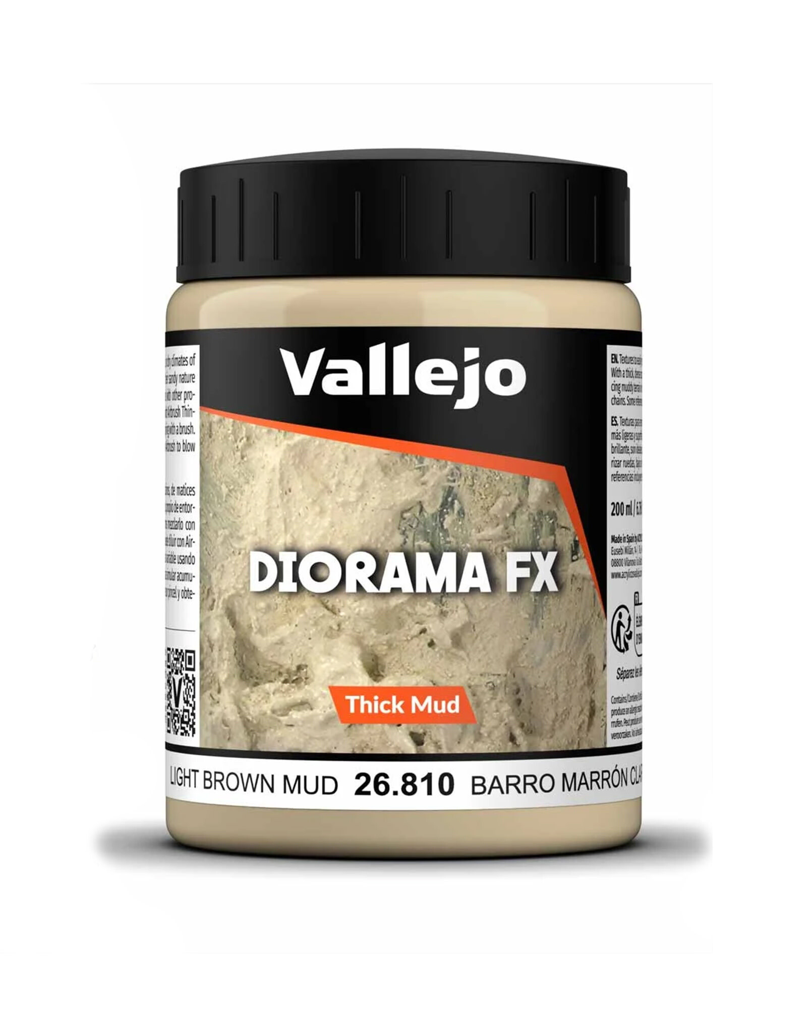 Vallejo Diorama FX Mud Light Brown Thick Mud (200ml)