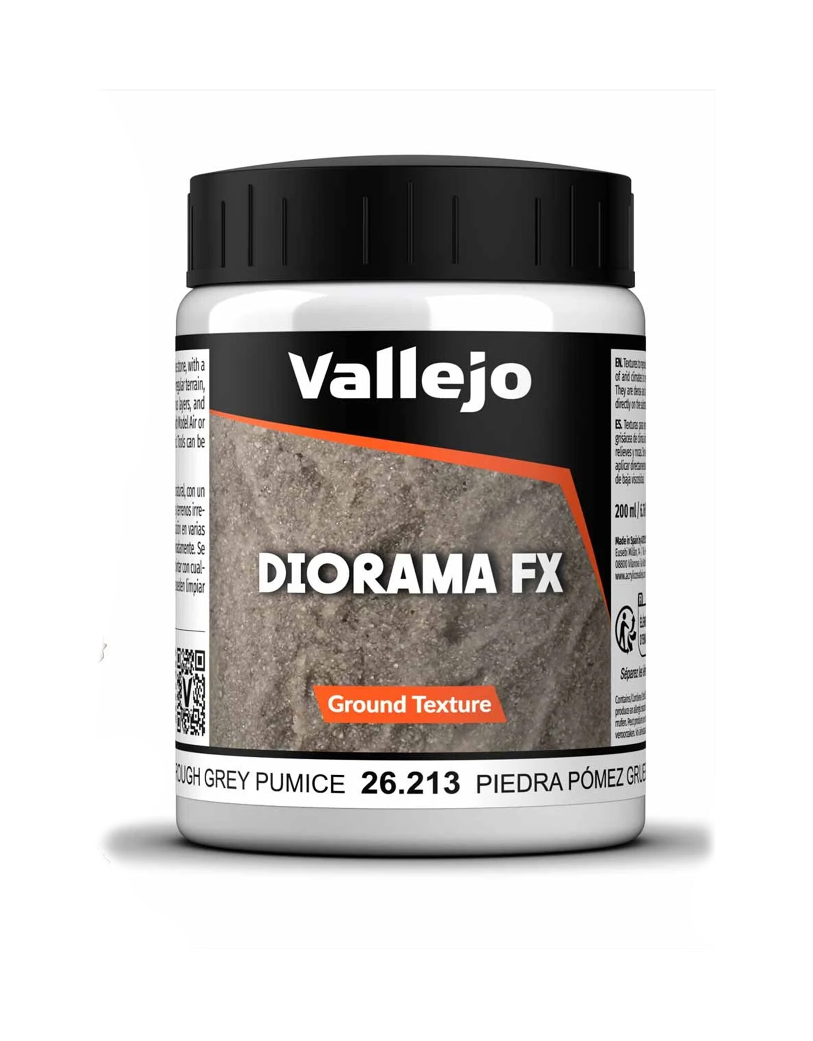 Vallejo 200ml Diorama FX - Ground Texture: Rough Grey Pumice Vallejo 200ml Diorama FX - Ground Texture: Rough Grey Pumice