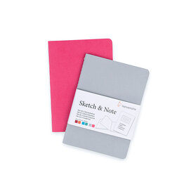 Hahnemuhle Hahnemuhle Sketch & Note Book, Grey/Pink Bundle, 5.83 x 4.13  in