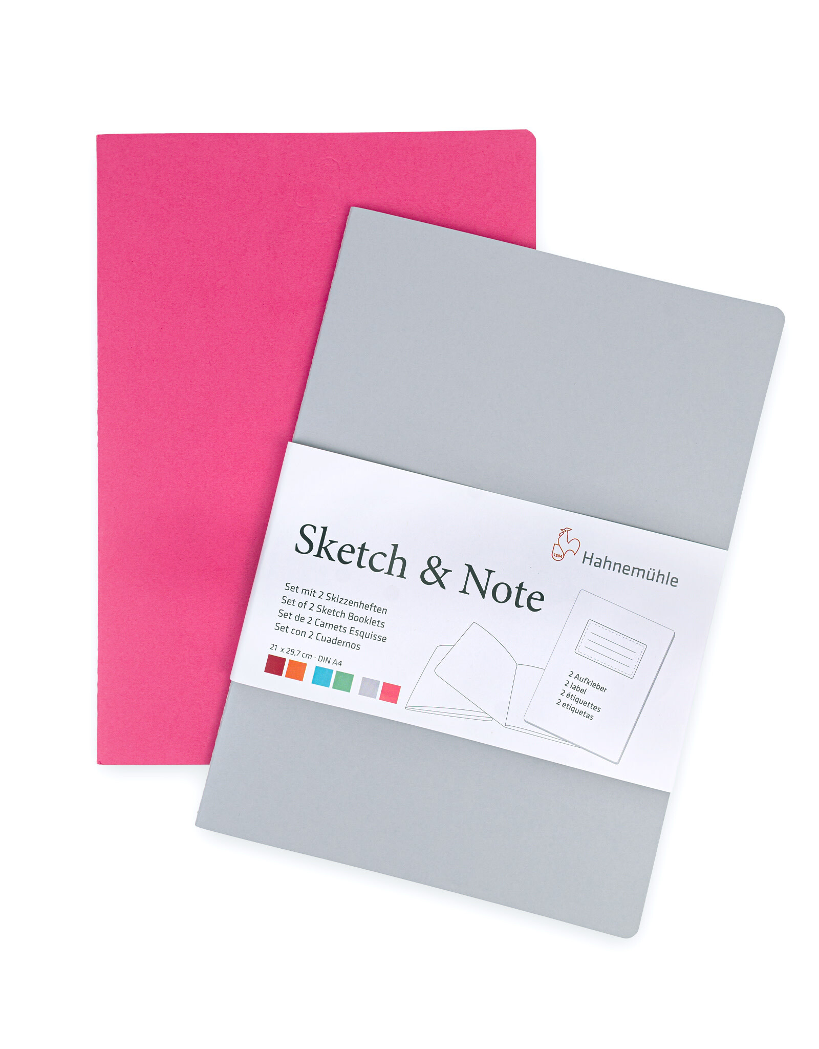 Hahnemuhle Hahnemuhle Sketch & Note Book, Grey/Pink Bundle, 8.27 x 11.69 in