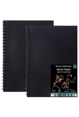 W.A. Portman WA Portman Black Paper Sketchbook 2-Pack A4 (8.3" x 11.7") – 60 Pages (30 Sheets) 140 GSM Acid-Free Black Book Marker Paper W.A. Portman WA Portman Black Paper Sketchbook 2-Pack A4 (8.3" x 11.7") – 60 Pages (30 Sheets) 140 GSM Acid-Free Black Book Marker Paper