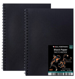 W.A. Portman WA Portman 2pk A4 Black Paper Sketchbook