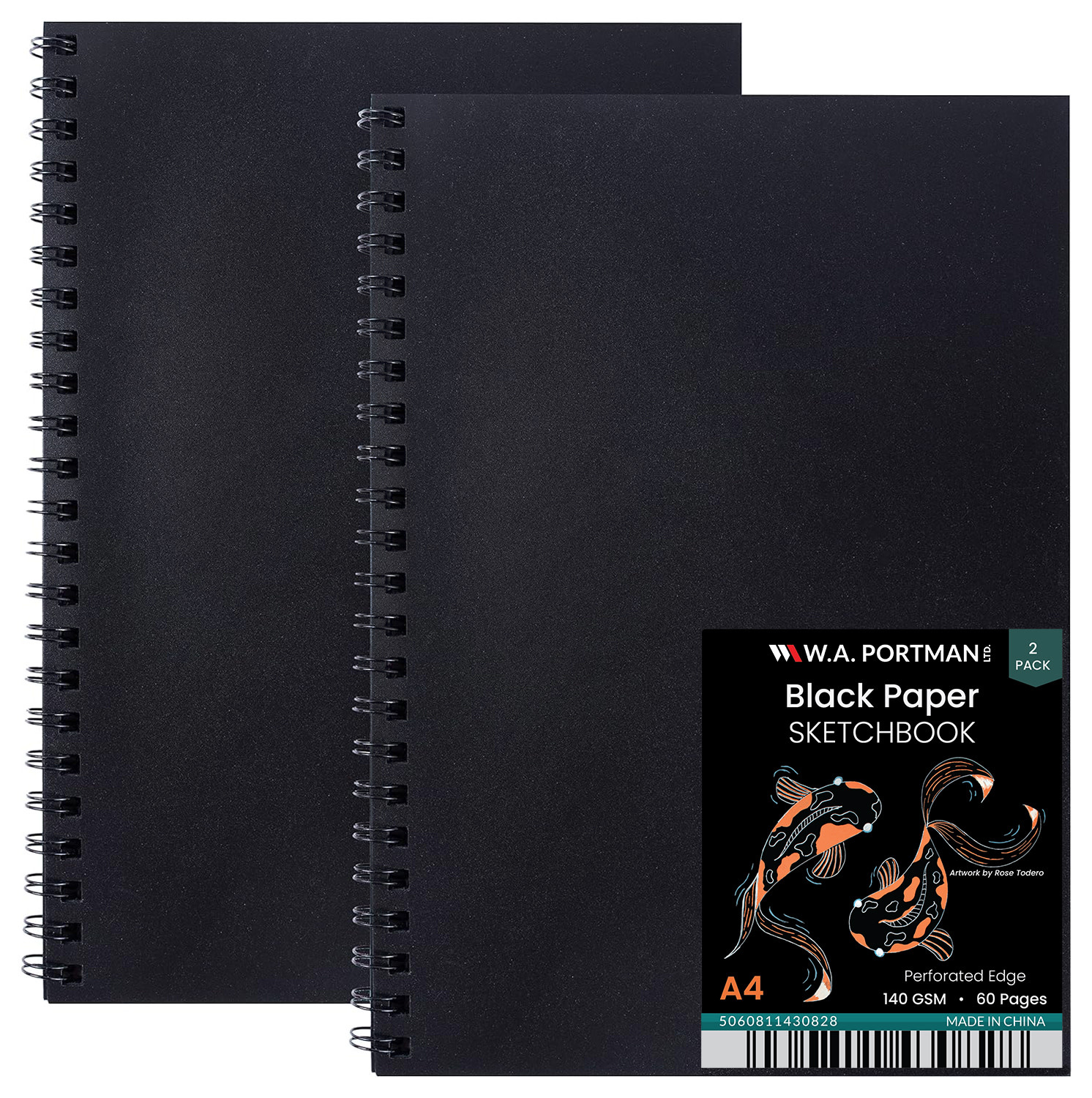 WA Portman 2pk A4 Black Paper Sketchbook - The Art Store
