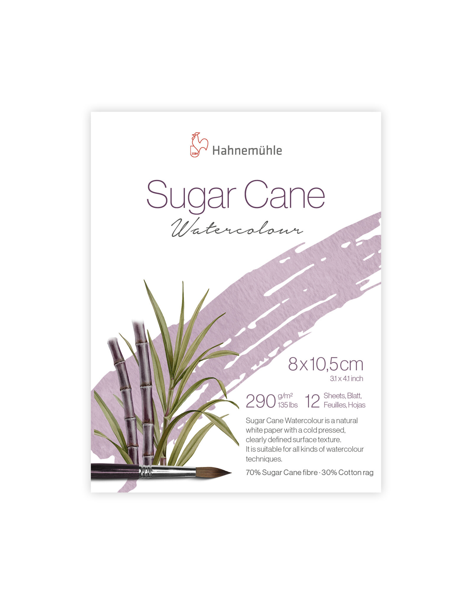 Hahnemuhle Hahnemuhle Sugar Cane Watercolor Pad Cold press, 12 Sheets 3.15” X 4.13”