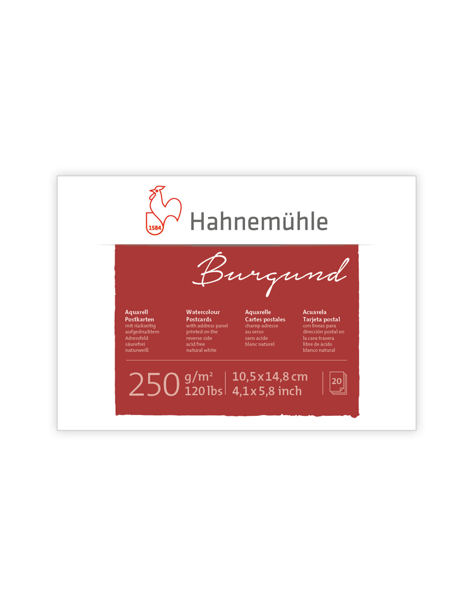 Hahnemuhle Hahnemuhle Watercolor Postcard Pad, Rough 20 Sheets 4.09” X 5.77”