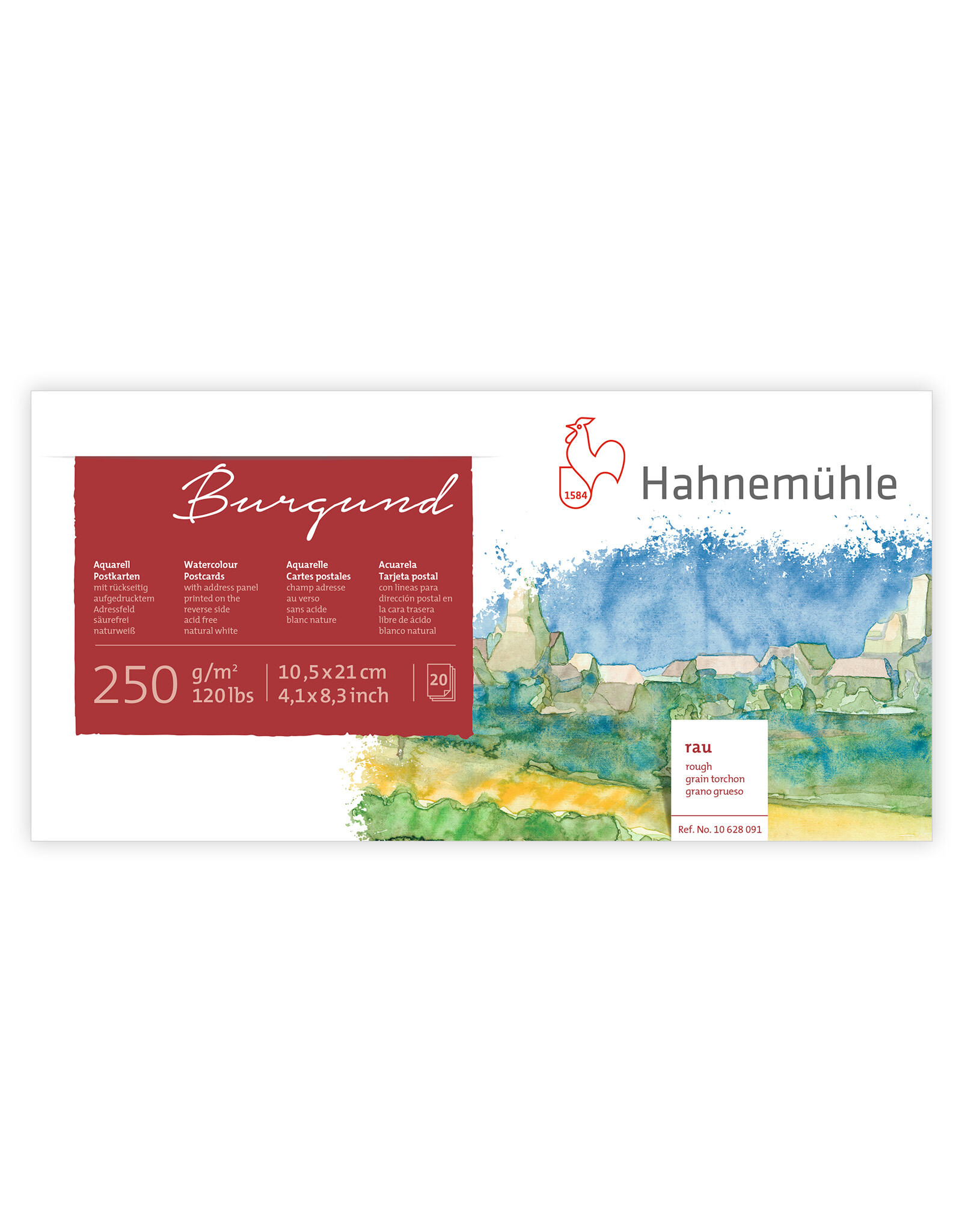 Hahnemuhle Hahnemuhle Watercolor Postcard Pad, Rough 20 Sheets 4.1” X 8.19”