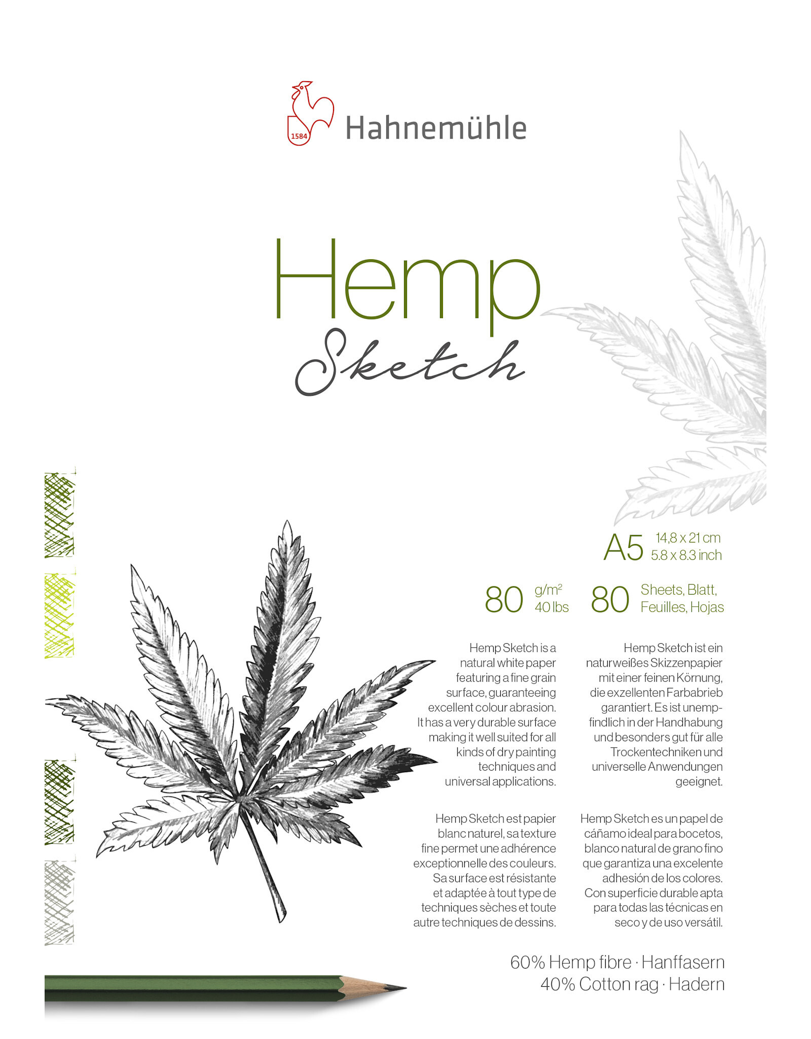 Hahnemuhle Hahnemuhle Hemp Sketchbook A5 (5.8” X 8.3")