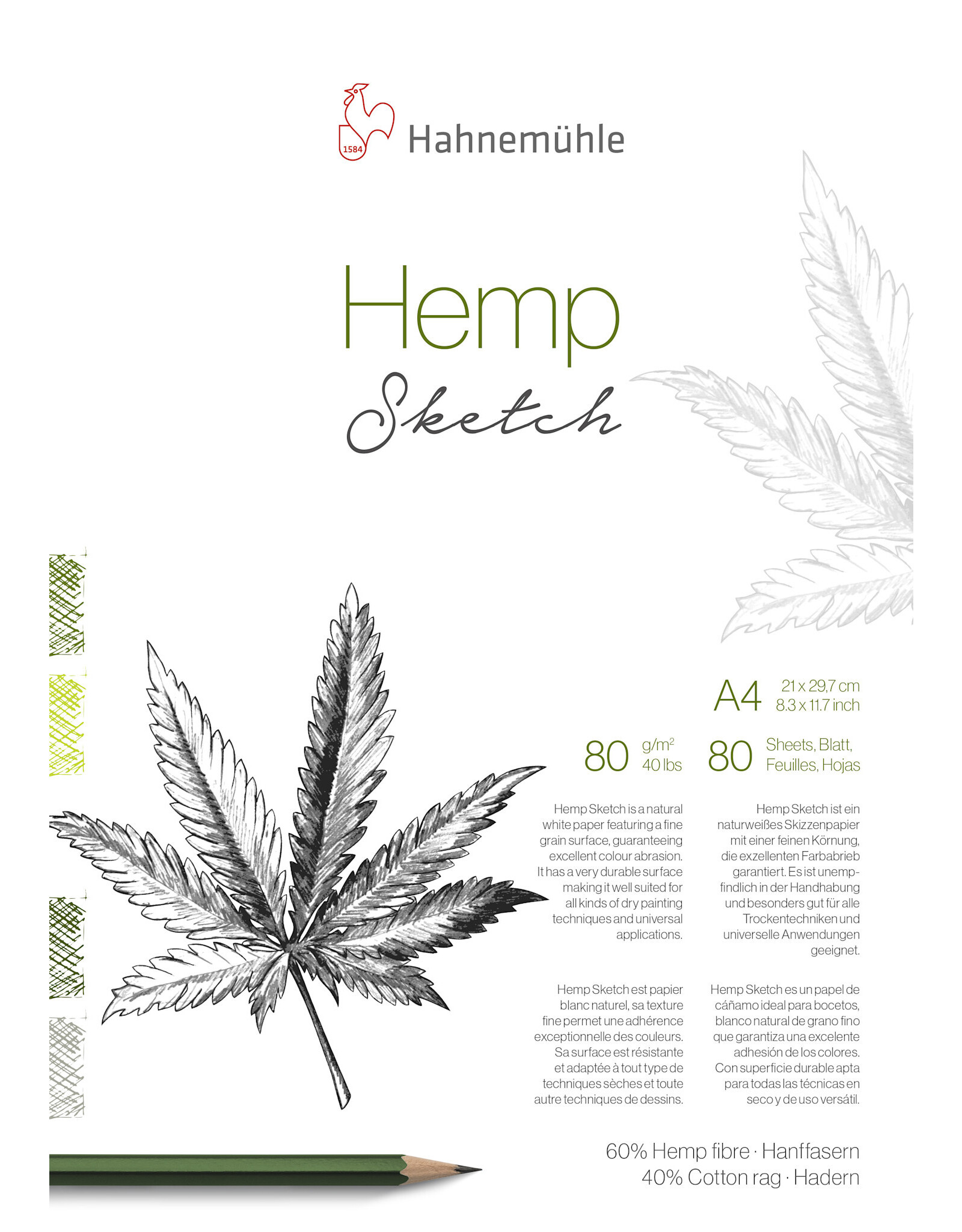Hahnemuhle Hahnemuhle Hemp Sketchbook A4 (8.3” X 11.7")