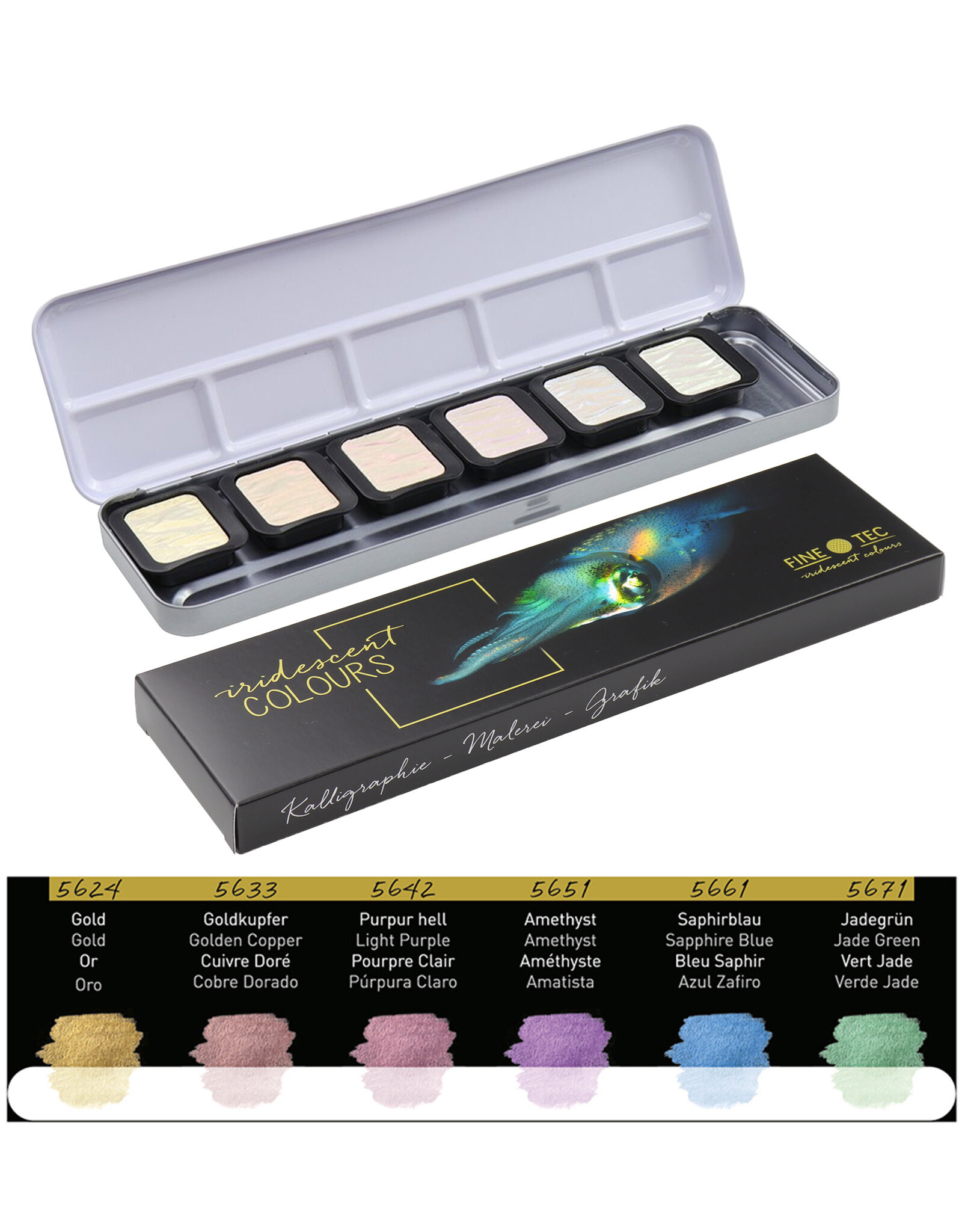Finetec Finetec Iridescent Artist Watercolor Pixie Dust Set of 6