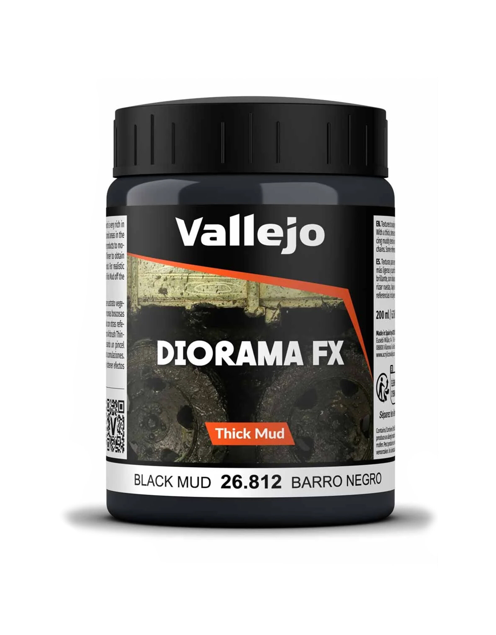 Vallejo Vallejo Diorama FX Thick Mud Black Mud 200ml