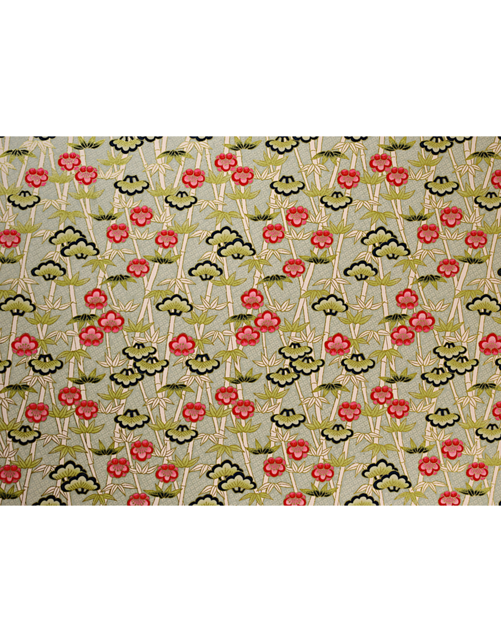 AITOH Aitoh Yuzenshi: Bamboo & Flowers on Green, 18.5" x 25"