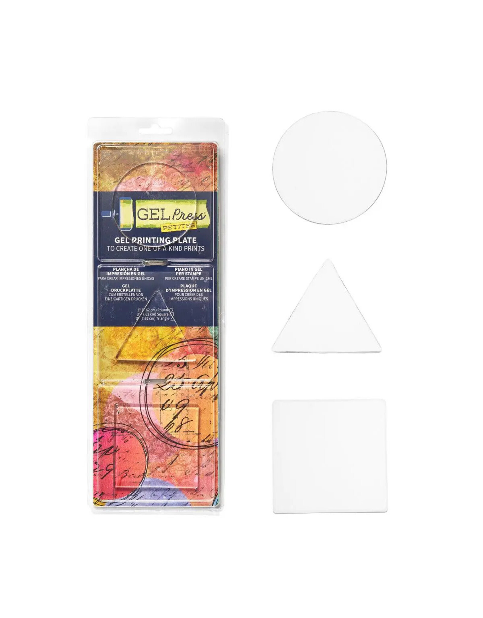 Gel Press Gel Press Petite Gel Printing Plates - Set A:  Circle Triangle Square