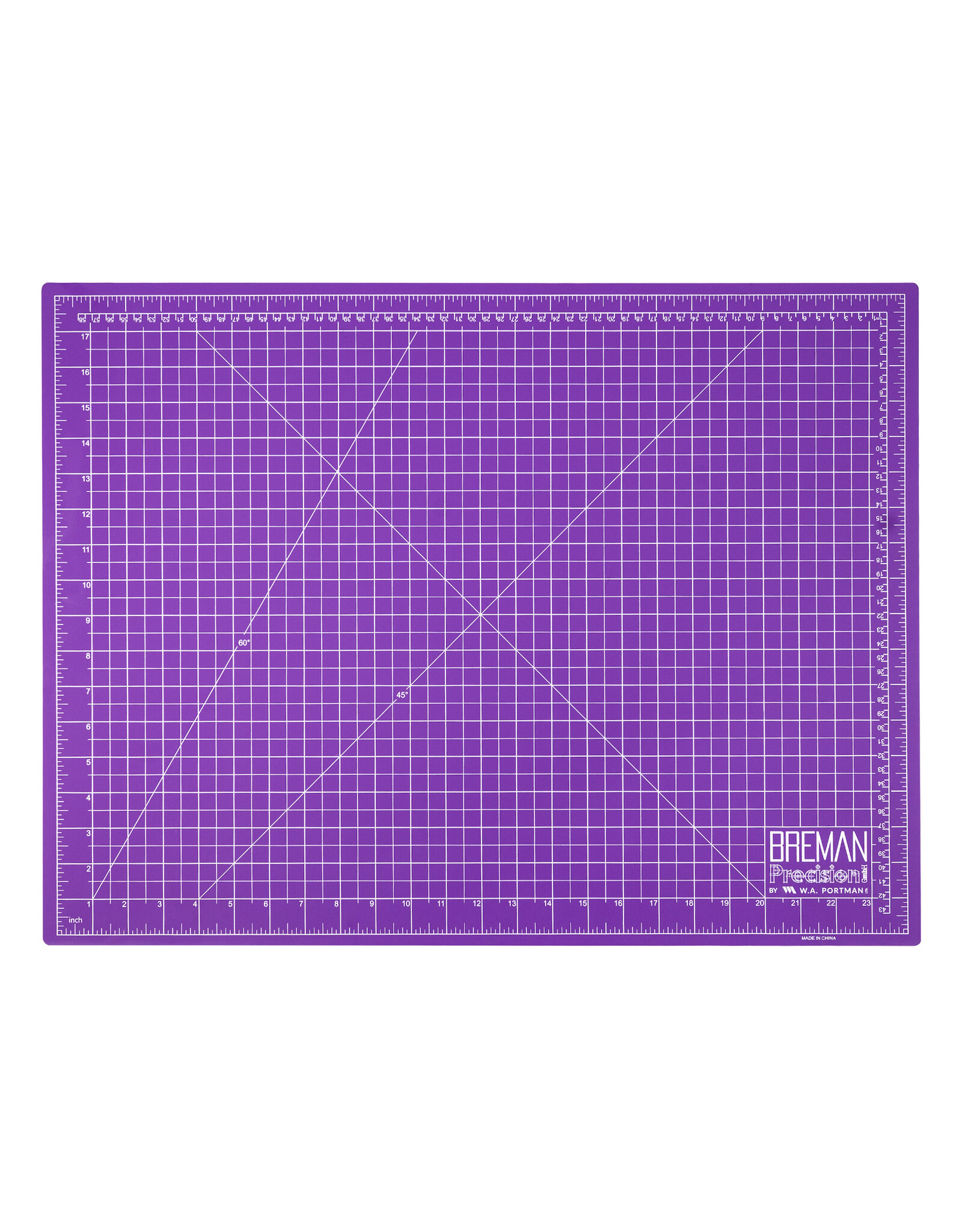 W.A. Portman WA Portman 18x24 Inch Self Healing Cutting Mat – 2-Sided 5-Ply PVC Purple/Gray Cutting Mats for Crafts with Non-Slip Surface & Precise Grid Lines