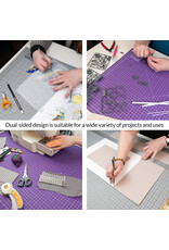 W.A. Portman WA Portman 18x24 Inch Self Healing Cutting Mat – 2-Sided 5-Ply PVC Purple/Gray Cutting Mats for Crafts with Non-Slip Surface & Precise Grid Lines
