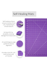 W.A. Portman WA Portman 18x24 Inch Self Healing Cutting Mat – 2-Sided 5-Ply PVC Purple/Gray Cutting Mats for Crafts with Non-Slip Surface & Precise Grid Lines