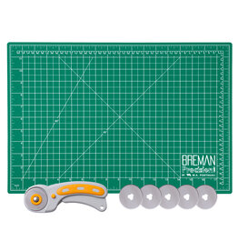 W.A. Portman WA Portman 12x18" Self Healing Cutting Mat & 45mm Fabric Cutter Wheel with 5 Extra Rotary Blades for Sewing & Quilting