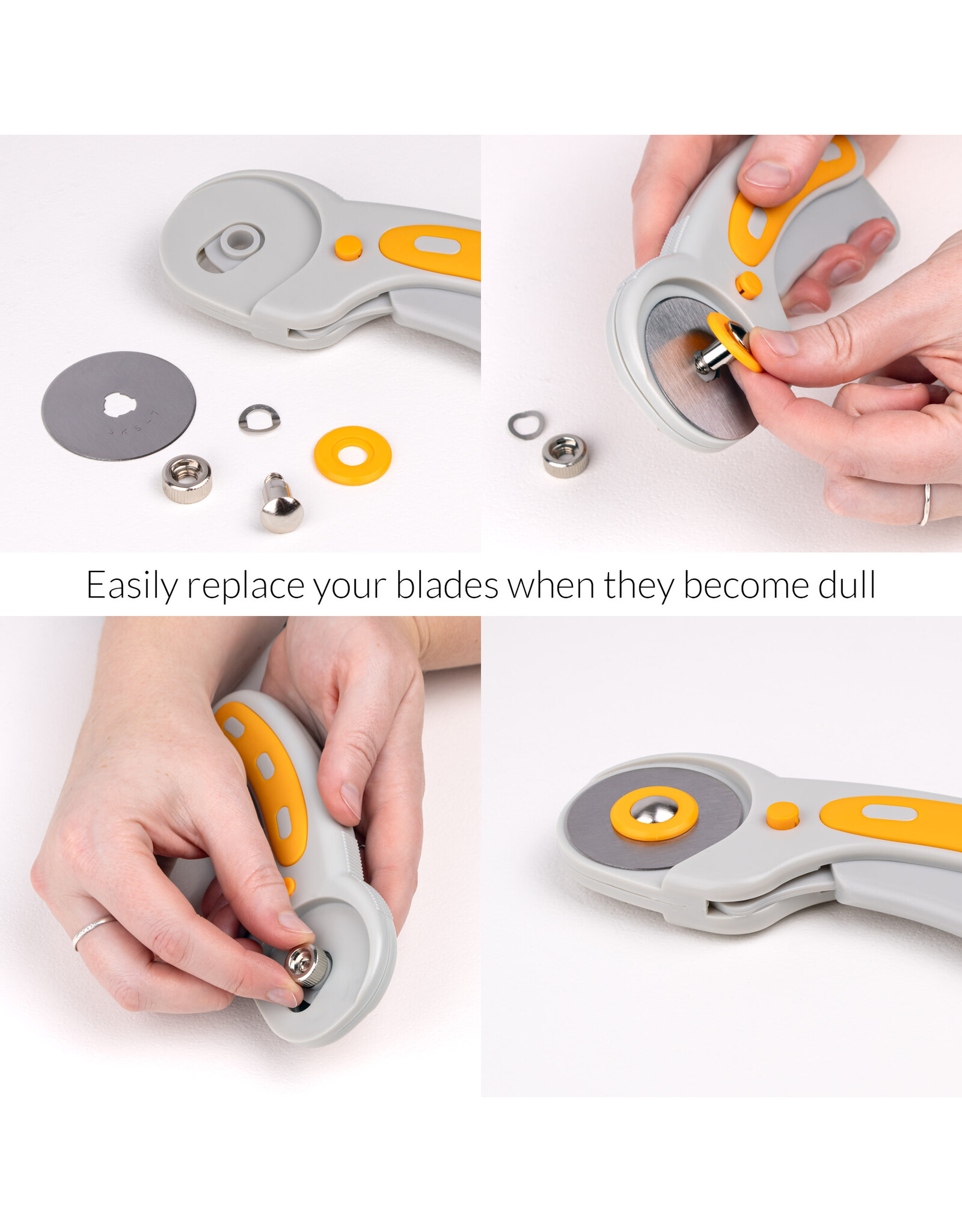 W.A. Portman WA Portman 18x24" Self Healing Cutting Mat & 45mm Fabric Cutter Wheel with 5 Extra Rotary Blades for Sewing & Quilting