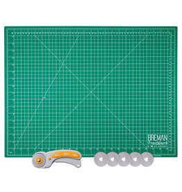 W.A. Portman WA Portman 18x24" Self Healing Cutting Mat & 45mm Fabric Cutter Wheel with 5 Extra Rotary Blades for Sewing & Quilting