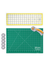 W.A. Portman WA Portman 12x18" Self Healing Cutting Mat & 45mm Rotary Cutter Set with 5 Extra Blades – 6x18 Acrylic Quilting Rulers W.A. Portman WA Portman 12x18" Self Healing Cutting Mat & 45mm Rotary Cutter Set with 5 Extra Blades – 6x18 Acrylic Quilting Rulers