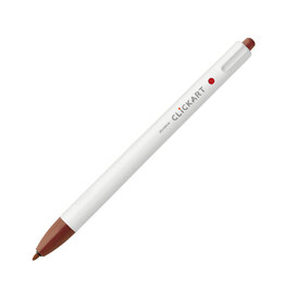Zebra ClickArt Retractable Marker Pen, Brown (F)