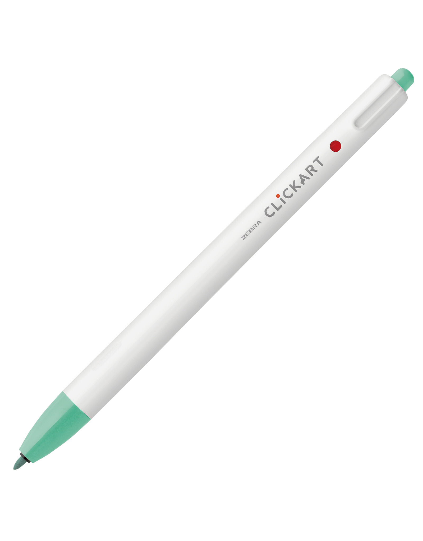 Zebra ClickArt Retractable Marker Pen, Mint Green (F)