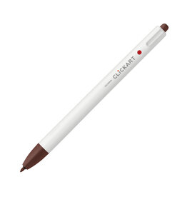 Zebra ClickArt Retractable Marker Pen, Dark Brown (F)