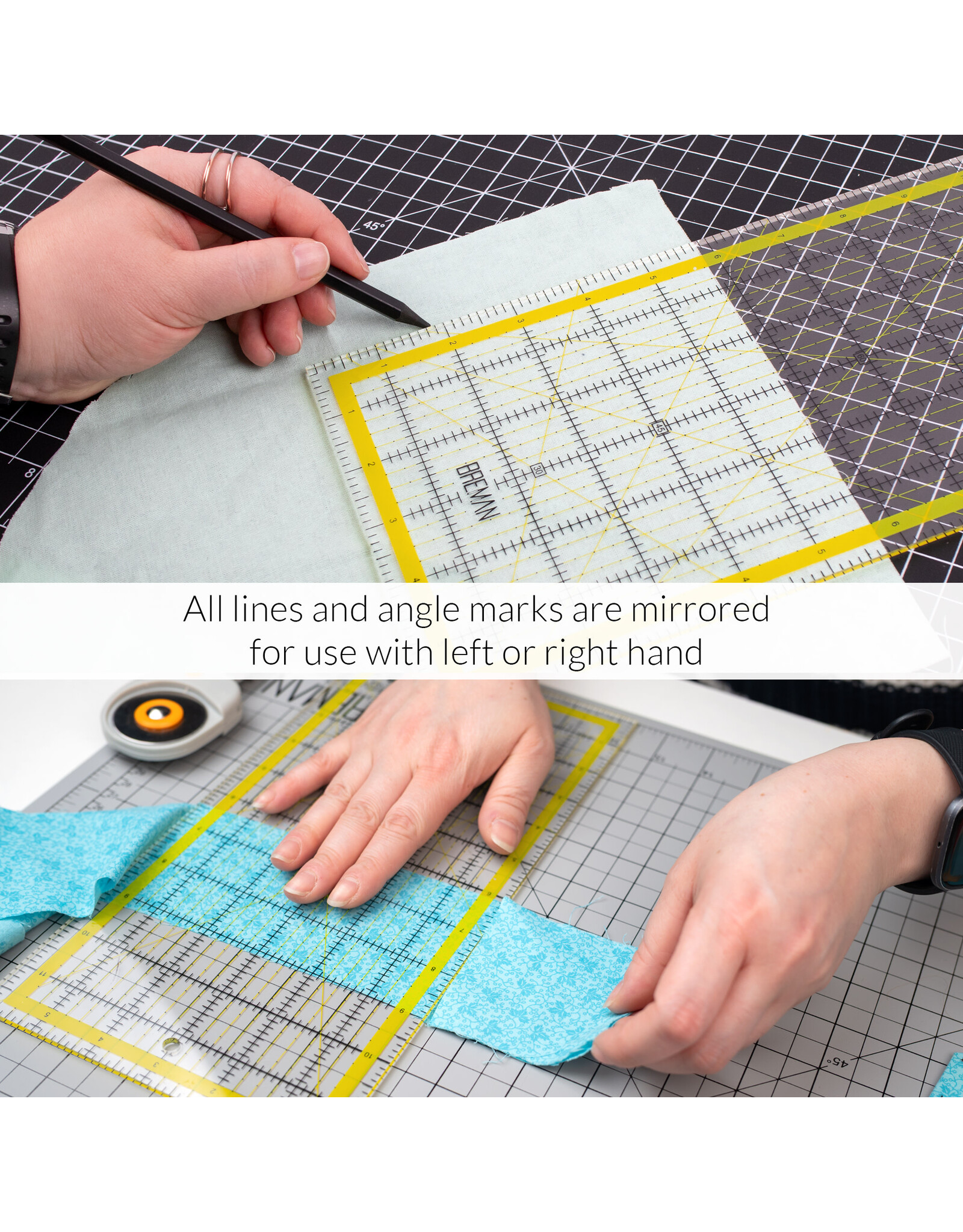 W.A. Portman Breman Precision 6x18" Quilting Rulers – Clear Acrylic Rulers for Quilting and Sewing for Left & Right-Handed Users