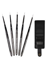 W.A. Portman WA Portman 5-pc Small Travel Watercolor Brushes with Case – Collapsible Synthetic Pocket Watercolor Paint Brushes