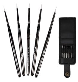 W.A. Portman WA Portman 5-pc Small Travel Watercolor Brushes with Case – Collapsible Synthetic Pocket Watercolor Paint Brushes