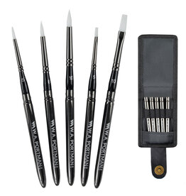 W.A. Portman WA Portman 5-pc Large Travel Watercolor Brushes with Case – Collapsible Synthetic Pocket Watercolor Paint Brushes