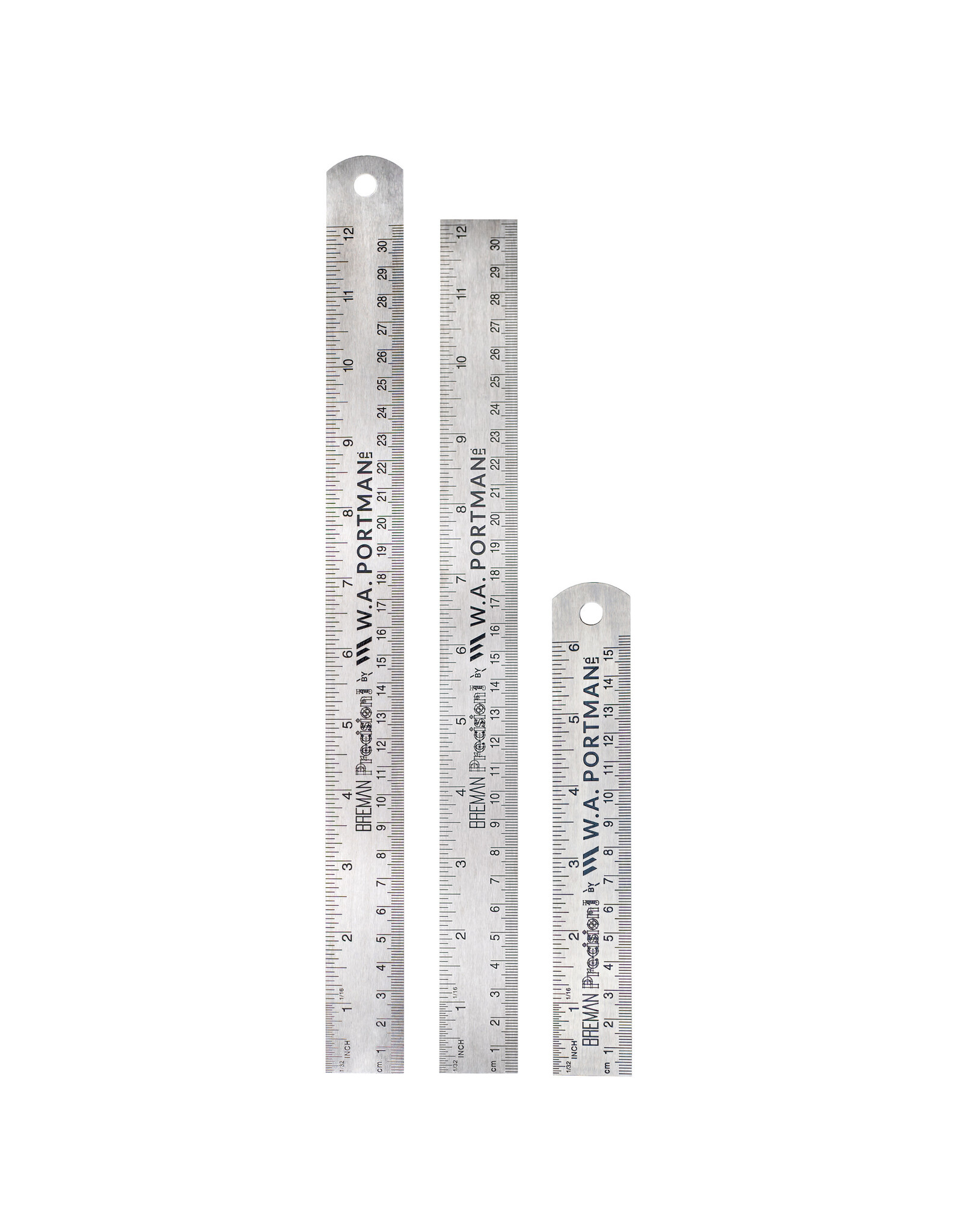 W.A. Portman WA Portman  3-Pack Metal Ruler Set - Metric Ruler Set - Metal Straight Edge
