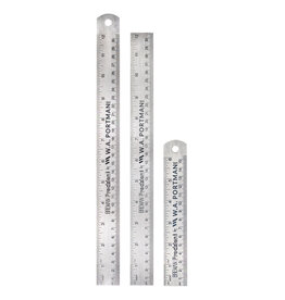 W.A. Portman WA Portman  3-Pack Metal Ruler Set - Metric Ruler Set - Metal Straight Edge