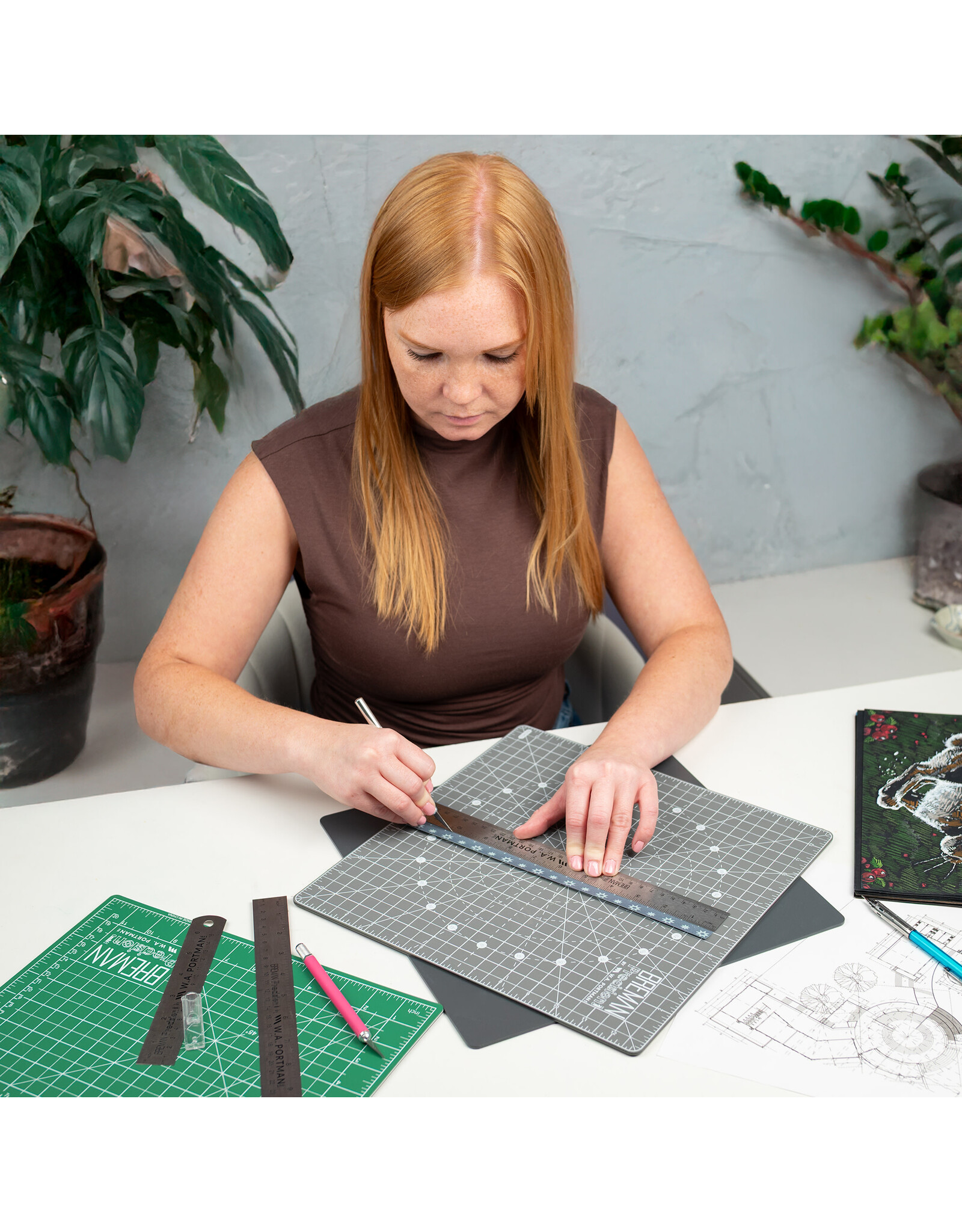 W.A. Portman WA Portman  3-Pack Metal Ruler Set - Metric Ruler Set - Metal Straight Edge