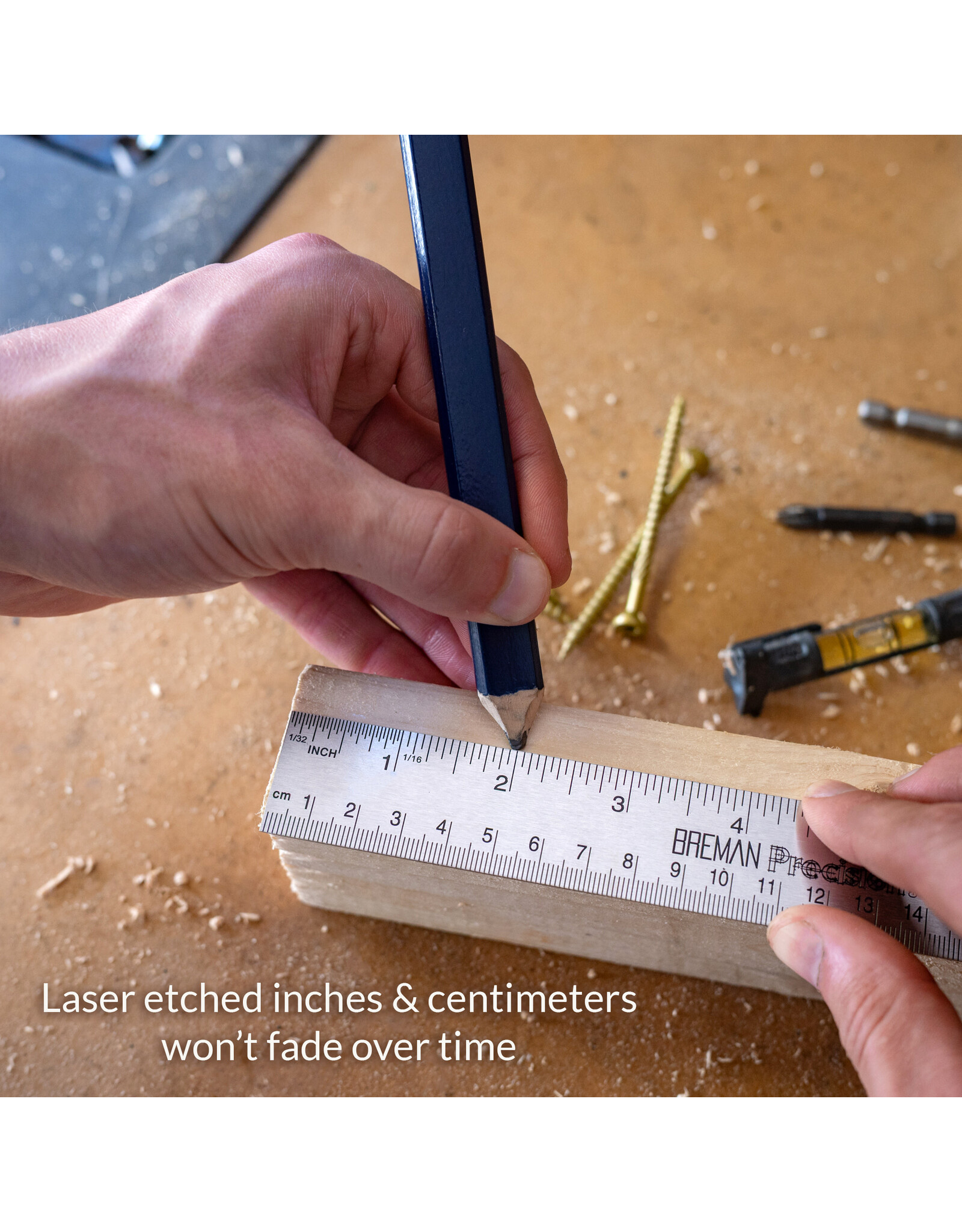 W.A. Portman WA Portman  3-Pack Metal Ruler Set - Metric Ruler Set - Metal Straight Edge