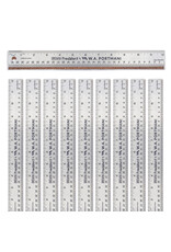 W.A. Portman WA Portman Metal Ruler 12 Inch Cork Back 10pk - Flexible & Non-Slip Stainless Steel Metal Ruler with Cork Backing W.A. Portman WA Portman Metal Ruler 12 Inch Cork Back 10pk - Flexible & Non-Slip Stainless Steel Metal Ruler with Cork Backing