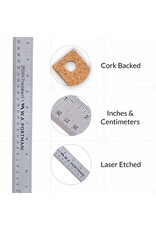 W.A. Portman WA Portman Metal Ruler 12 Inch Cork Back 10pk - Flexible & Non-Slip Stainless Steel Metal Ruler with Cork Backing W.A. Portman WA Portman Metal Ruler 12 Inch Cork Back 10pk - Flexible & Non-Slip Stainless Steel Metal Ruler with Cork Backing