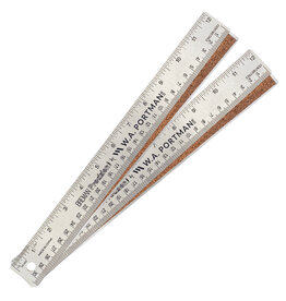 W.A. Portman WA Portman Metal Ruler 12 Inch Cork Back 2pk - Flexible & Non-Slip Stainless Steel Metal Ruler with Cork Backing