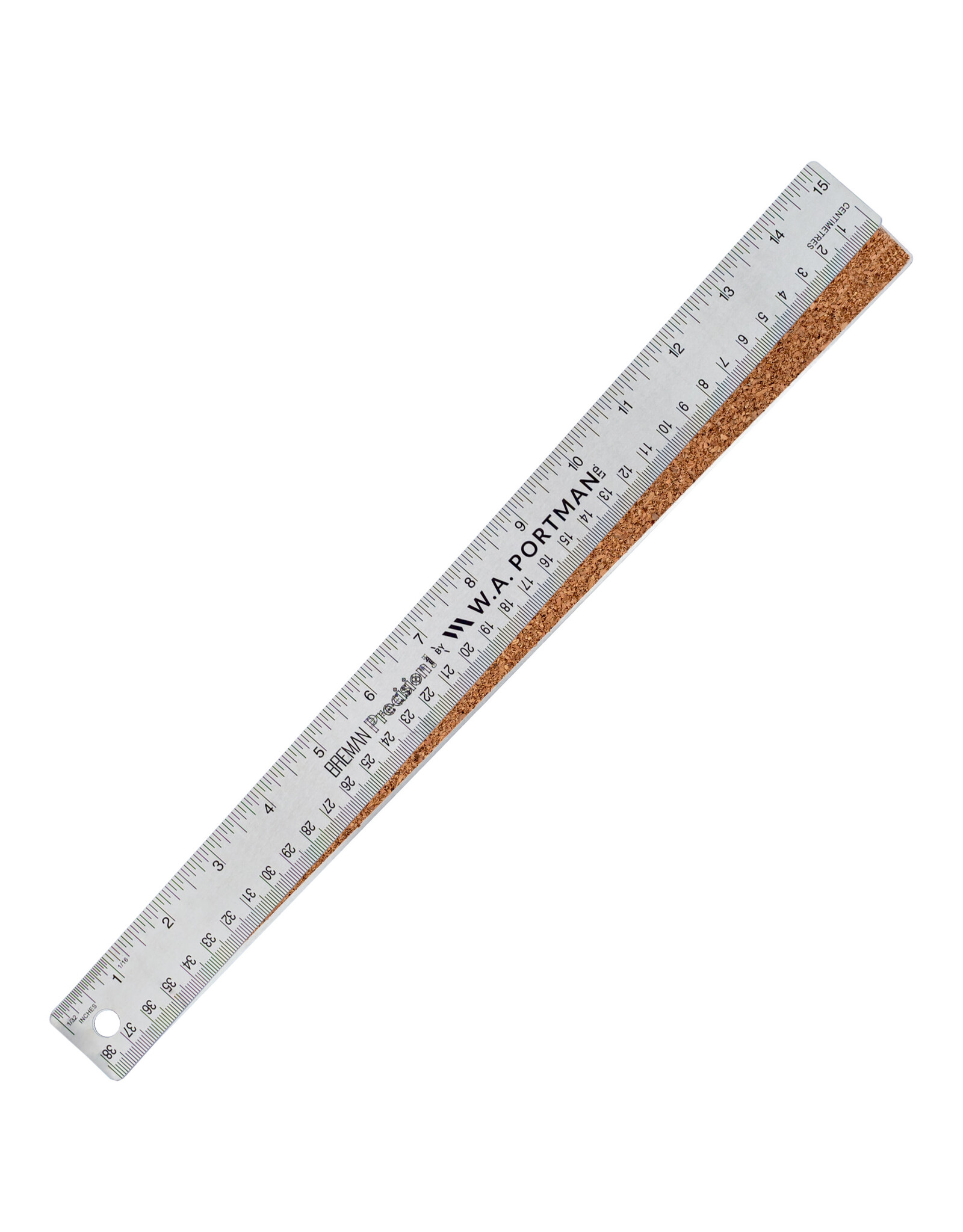 W.A. Portman WA Portman Metal Ruler 15 Inch Cork Back 1pk - Flexible & Non-Slip Stainless Steel Metal Ruler with Cork Backing