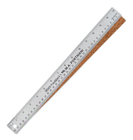 W.A. Portman WA Portman Metal Ruler 15 Inch Cork Back 1pk - Flexible & Non-Slip Stainless Steel Metal Ruler with Cork Backing