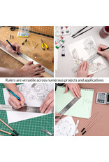 W.A. Portman WA Portman Metal Ruler 15 Inch Cork Back 1pk - Flexible & Non-Slip Stainless Steel Metal Ruler with Cork Backing W.A. Portman WA Portman Metal Ruler 15 Inch Cork Back 1pk - Flexible & Non-Slip Stainless Steel Metal Ruler with Cork Backing