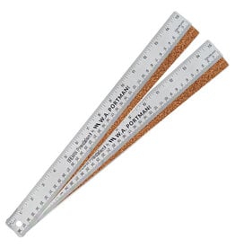 W.A. Portman WA Portman Metal Ruler 15 Inch Cork Back 2pk - Flexible & Non-Slip Stainless Steel Metal Ruler with Cork Backing