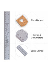 W.A. Portman WA Portman Metal Ruler 15 Inch Cork Back 2pk - Flexible & Non-Slip Stainless Steel Metal Ruler with Cork Backing W.A. Portman WA Portman Metal Ruler 15 Inch Cork Back 2pk - Flexible & Non-Slip Stainless Steel Metal Ruler with Cork Backing