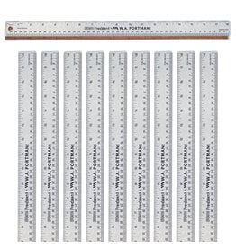 W.A. Portman WA Portman Metal Ruler 18 Inch Cork Back 10pk -  Flexible & Non-Slip Stainless Steel Metal Ruler with Cork Backing