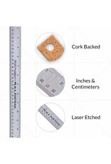 W.A. Portman WA Portman Metal Ruler 18 Inch Cork Back 1pk - Flexible & Non-Slip Stainless Steel Metal Ruler with Cork Backing W.A. Portman WA Portman Metal Ruler 18 Inch Cork Back 1pk - Flexible & Non-Slip Stainless Steel Metal Ruler with Cork Backing